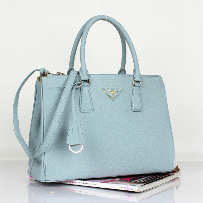 2014 Prada saffiano calfskin 33cm tote BN2274 lake blue